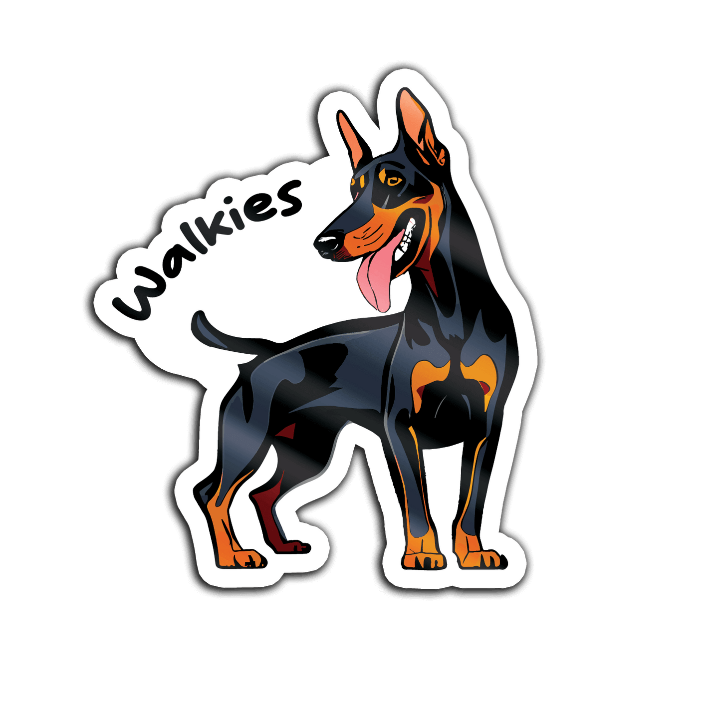 Doberman- Walkies - Sticker